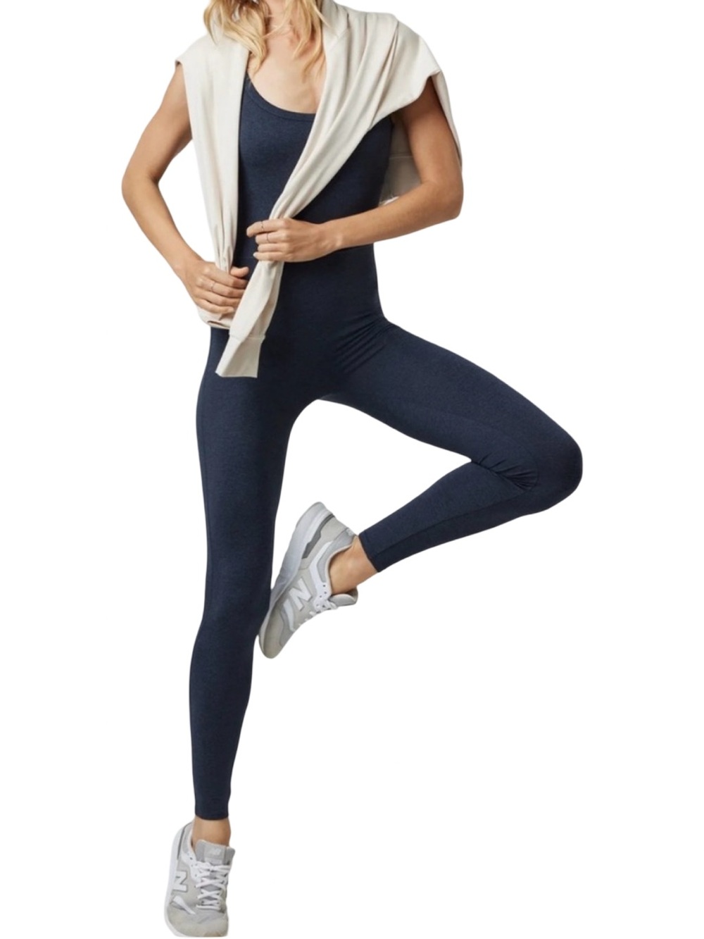 Vuori Halo Essential Dream Knit Jumpsuit Navy Blue Size XS